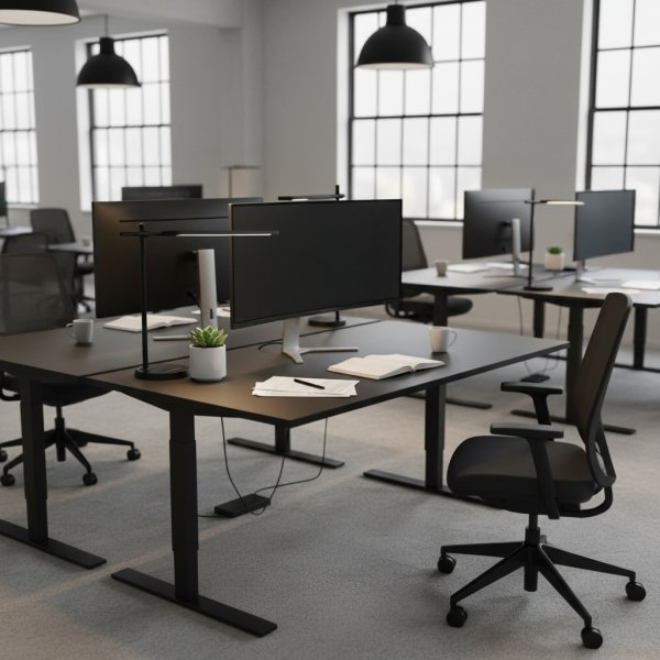 Lux LED skrivebordslampe m. touch, sort