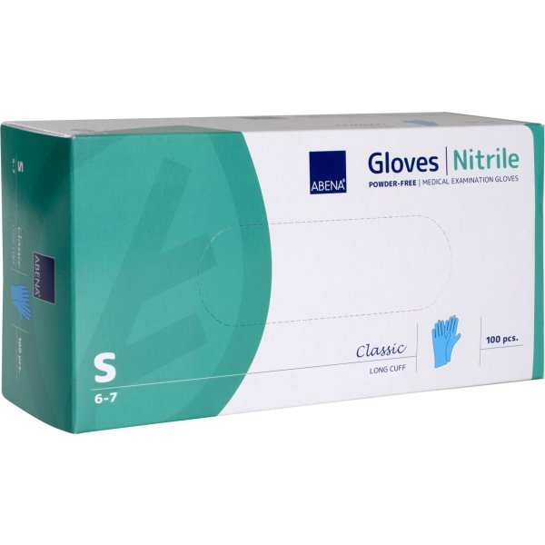Nitrilhandsker lang | Pudderfri | Small | 100 stk