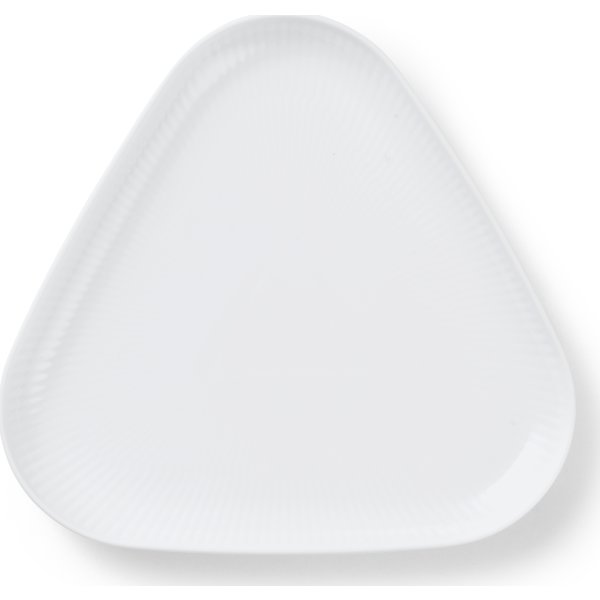 Royal Copenhagen Hvid Riflet Trekantet Fad