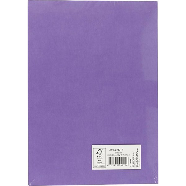 Karton Play cut, A4,180 g, lilla, 100 ark