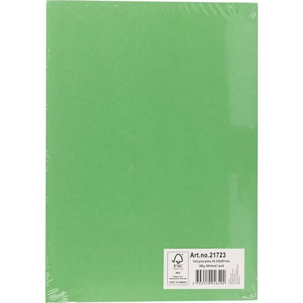 Karton Play Cut, A4, ark, 180 g, 100 ark, græsgrøn