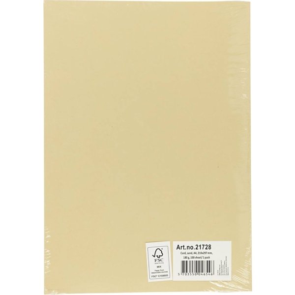 Karton Play Cut, A4, 180 g, beige, 100 ark