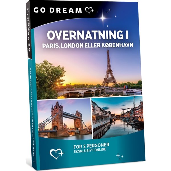 GO DREAM - Overnatning Paris, London el. København