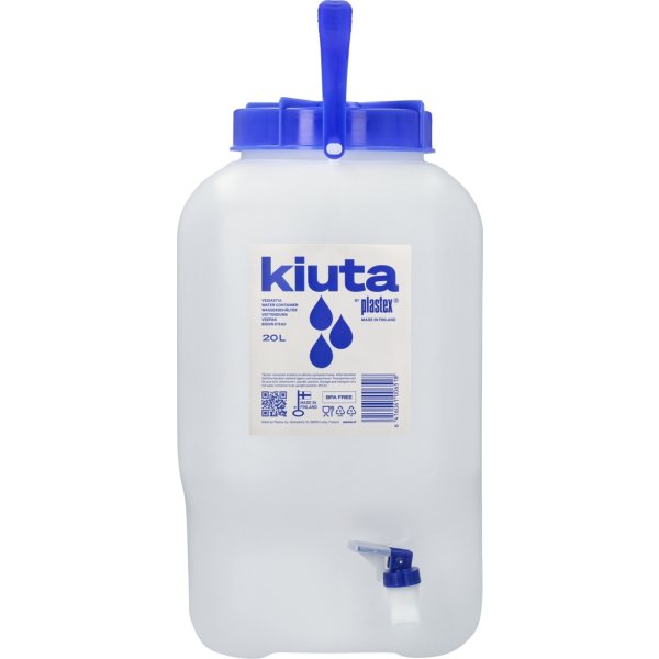 Kiuta Vanddunk 20 liter m/hane, Fødevaregodkendt