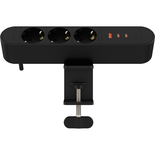 MicroConnect stikdåse, 3-stik, USB, 1,8 m