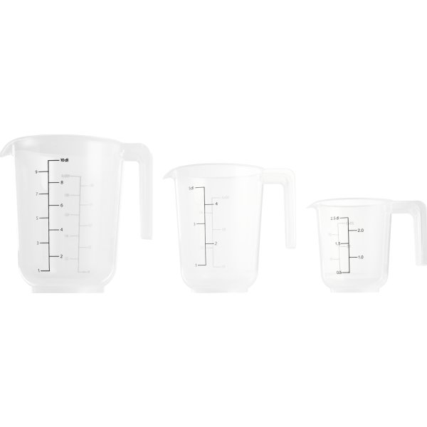Day Målekandesæt, klar plast, 0,25+0,5+1L