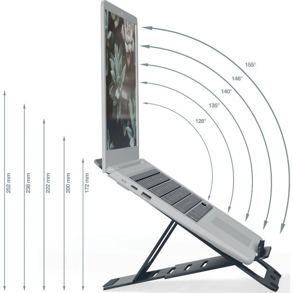 Leitz Ergo 17" laptop stander, mørkegrå