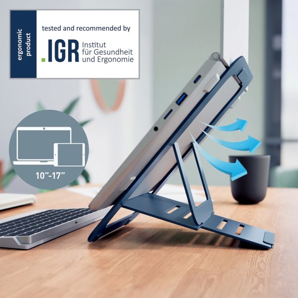 Leitz Ergo 17" laptop stander, mørkegrå