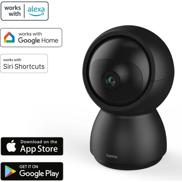 HAMA Overvågningskamera, indendørs, Wi-Fi - Sort