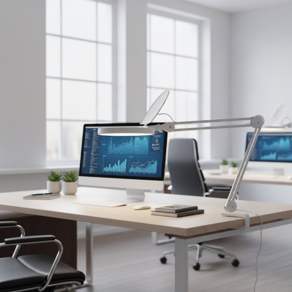 SMD Luplampe i hvid, med bordklemme