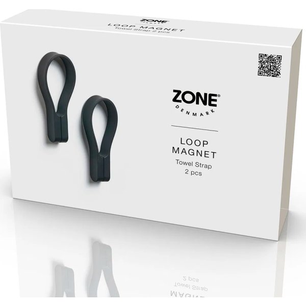 Zone Loop Magnet Håndklædestrop,2 stk., sort