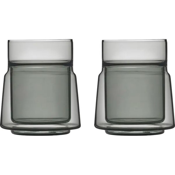 Jacob Jensen Termoglas, 2 stk, 21 cl, sort