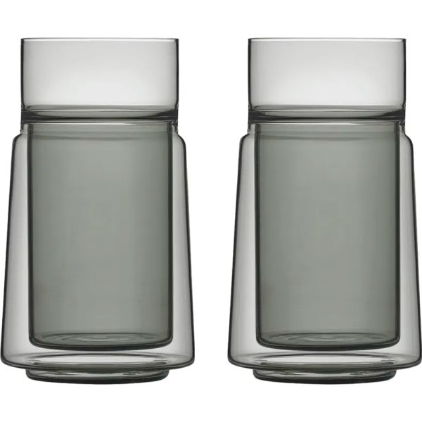 Jacob Jensen Termoglas, 2 stk, 33 cl, sort