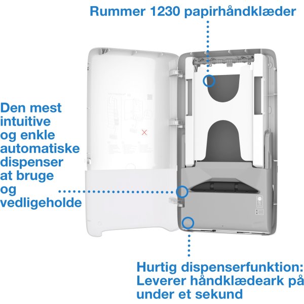 Tork H5 Automatisk Dispenser Håndklædeark, hvid