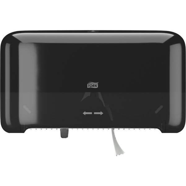 Tork T7 Dispenser Toiletpapir u/hylse, Dual, Sort