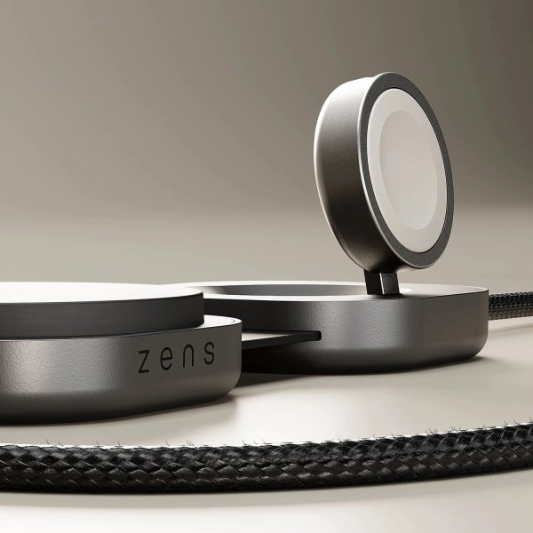 ZENS Trådløs opladning + USB-C, QI2, Pro 3, Sort