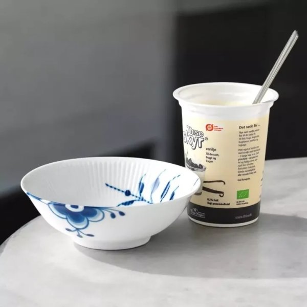 Royal Copenhagen Blå Mega Riflet Skål, 16 cm