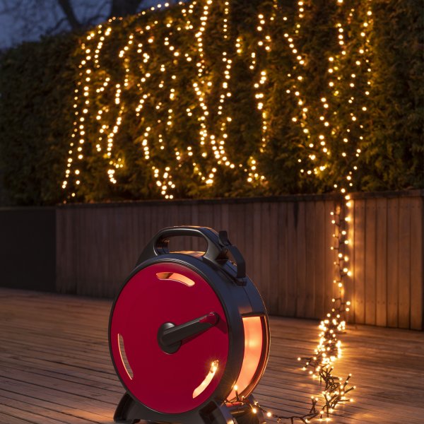 Cluster lyskæde på kabelrulle, 1000 LED, 22 m