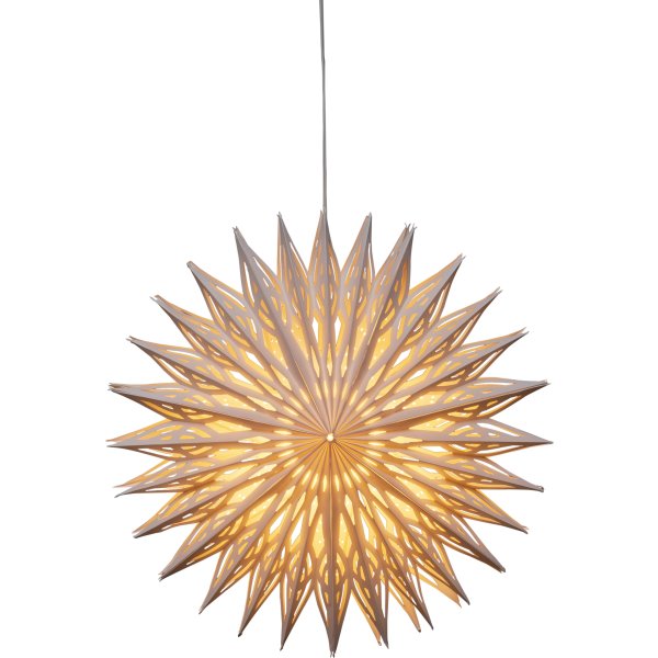 Papirstjerne, Hængende, Ø60 cm, Hvid