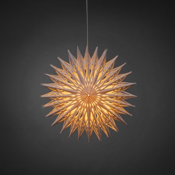 Papirstjerne, Hængende, Ø60 cm, Hvid