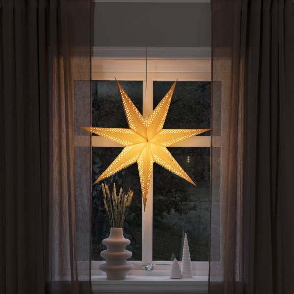 Papirstjerne, Hængende, Ø78 cm, brun