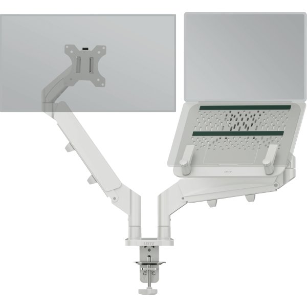 Leitz Ergo dual monitor arm & laptop arm, grå