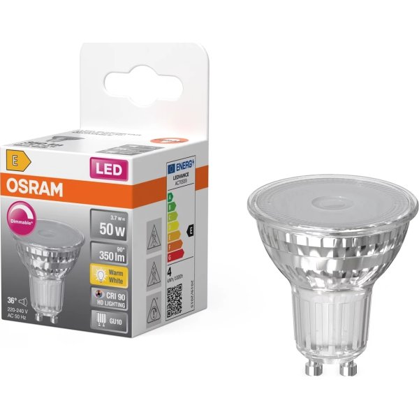 Osram LED Spotpære GU10, 3.7W=50W, dæmpbar