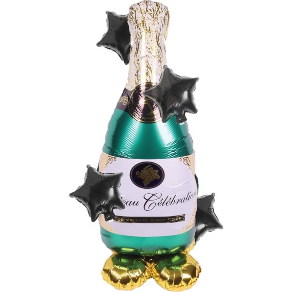 Folieballon, nytårsflaske med stjerner