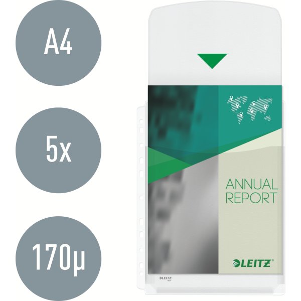 Leitz Plastlomme | A4 | Eksp. m. flap | 5 stk.