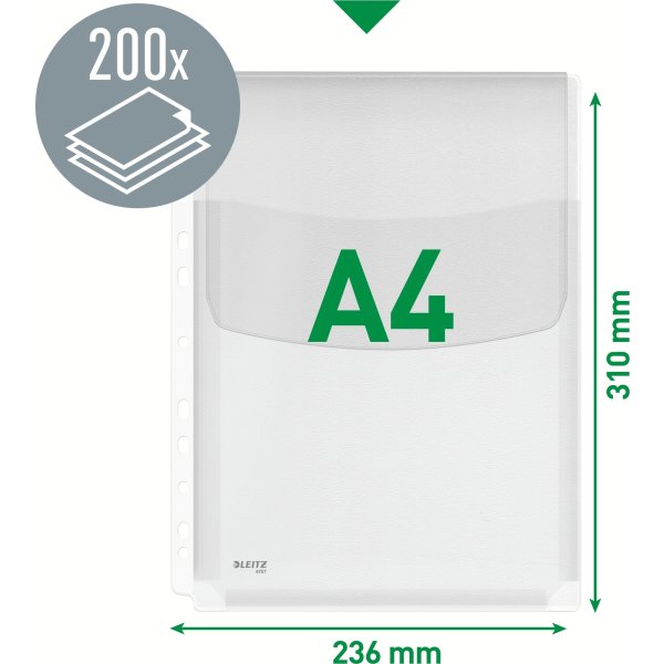 Leitz Plastlomme | A4 | Eksp. m. flap | 5 stk.