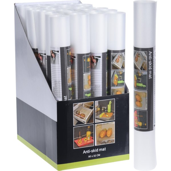 Anti-slip måtte, klar plast, 90x32 cm.