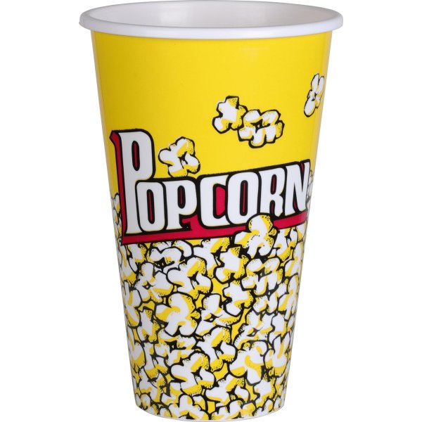 Popcorn bæger, PP plast, 1000 ml, Ø12 x H18 cm.