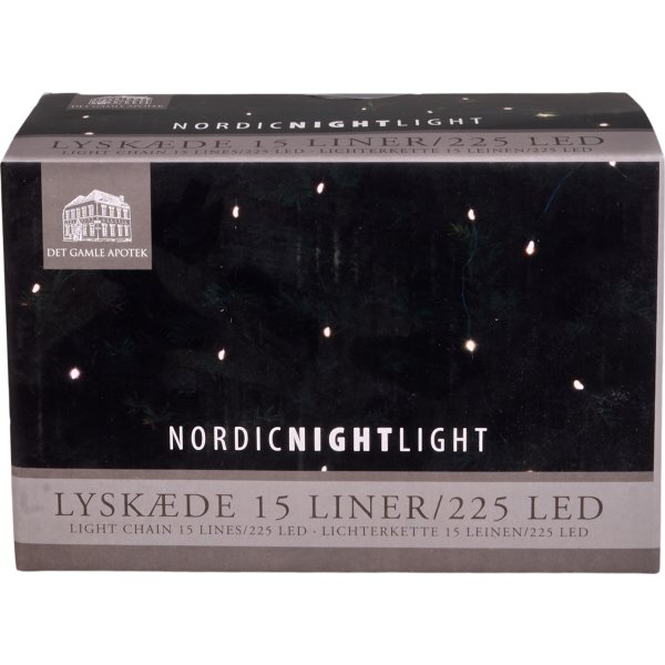 Lyskæde m/225 LED, 15x15 LED, 1,5m