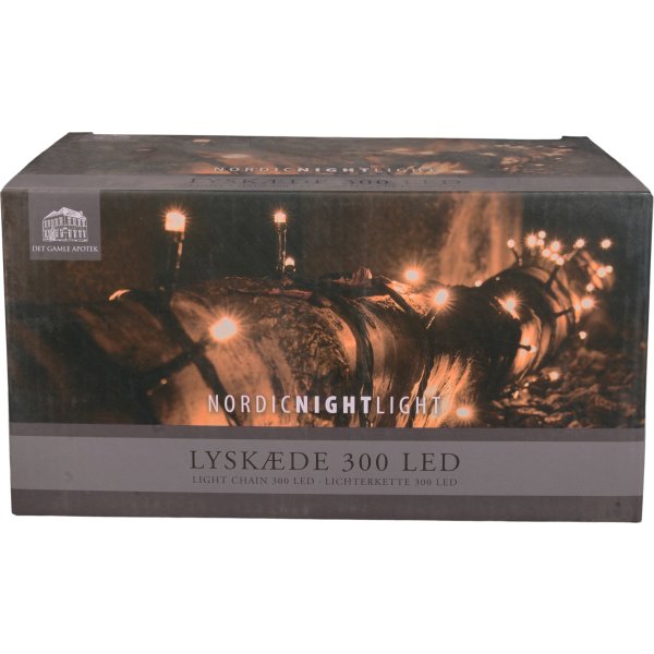 Lyskæde, 300 LED, L 29,9 m, varm hvid