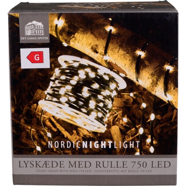 Lyskæde m/750 LED, 37,45m varm hvid