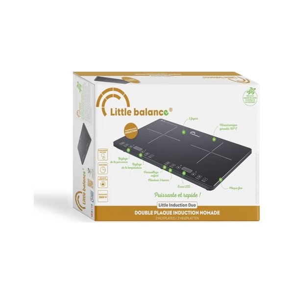 Little balance dobblt induktionskogeplade, sort