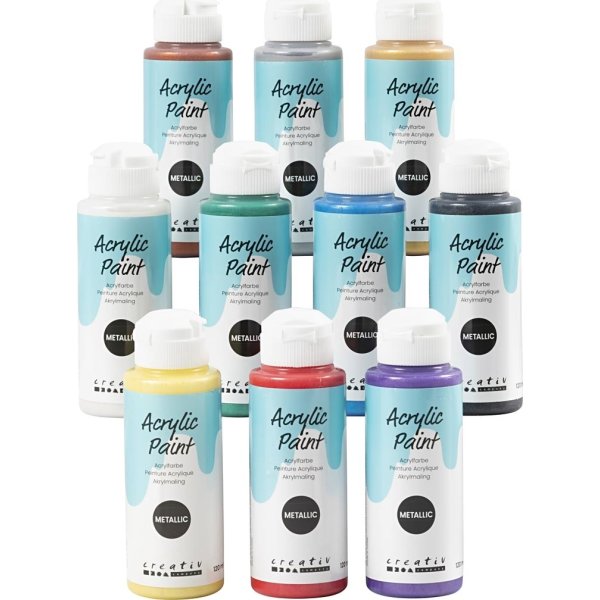 Akrylmaling | 10x120ml | Metallic | Ass.