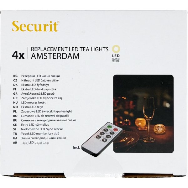 Securit Amsterdam LED fyrfadslys, 4 stk., hvid