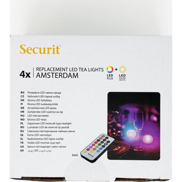 Securit Amsterdam LED fyrfadslys, 4 stk., farve