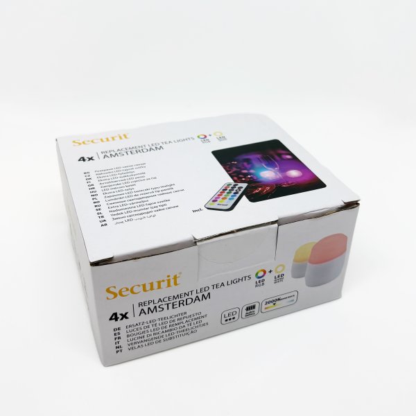 Securit Amsterdam LED fyrfadslys, 4 stk., farve