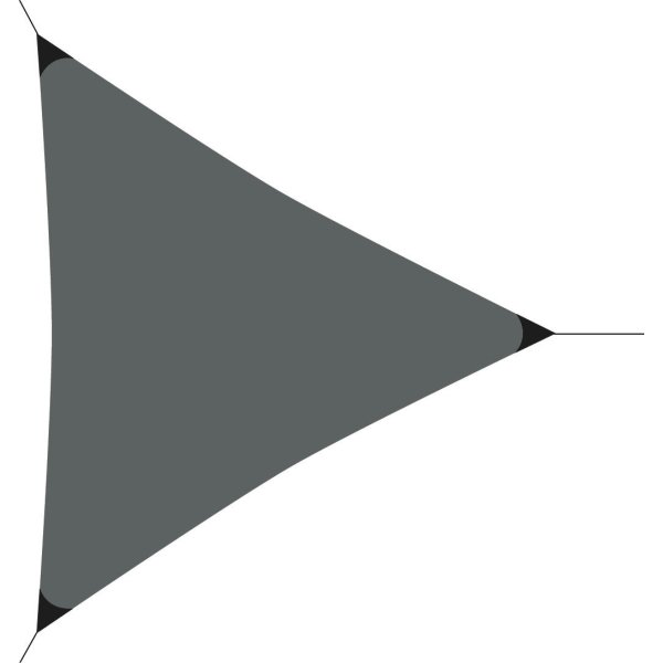 Solsejl, trekant, 3,6x3,6x3,6 meter, mørk grå