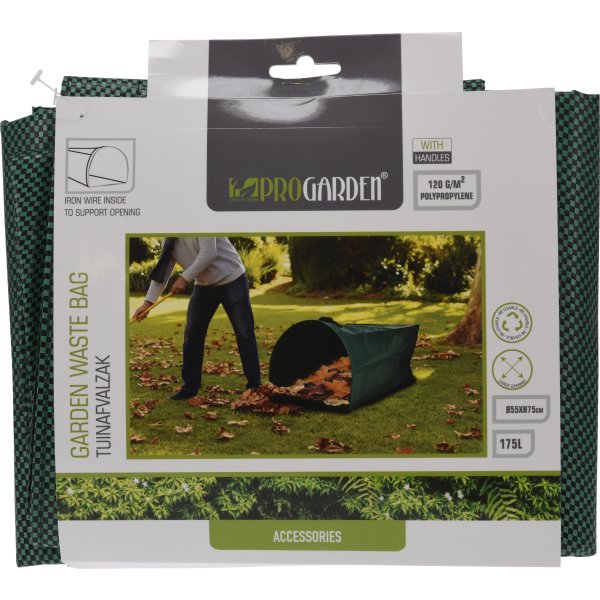 Pop-up havesæk, grøn, liggende, Ø55 x H75 cm.