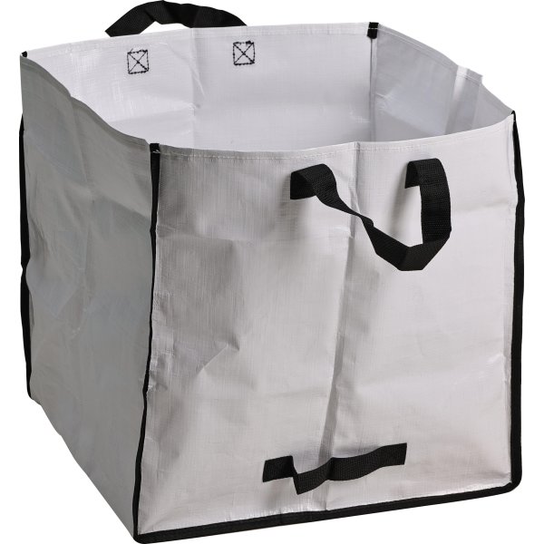 Pop-up havesæk, hvid, kraftig, 42x42x42 cm.