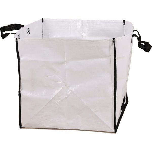 Pop-up havesæk, hvid, kraftig, 42x42x42 cm.