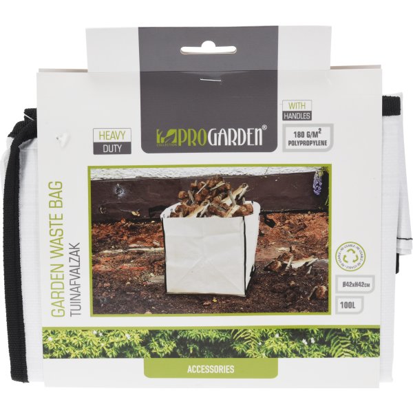 Pop-up havesæk, hvid, kraftig, 42x42x42 cm.