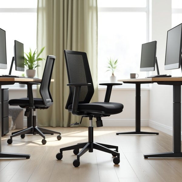 Vasto kontorstol med netryg, sort