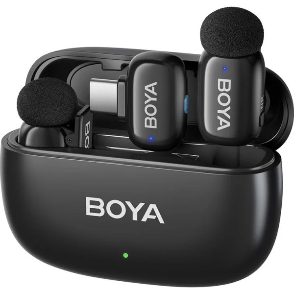 BOYA 2x Mini mikrofon, trådløs, AI, USB-C, 2,4GHz