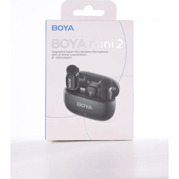 BOYA 2x Mini mikrofon, trådløs, AI, USB-C, 2,4GHz