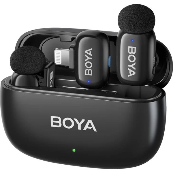 BOYA 2x Mini Mikrofon, trådløs, AI, 2,4GHz
