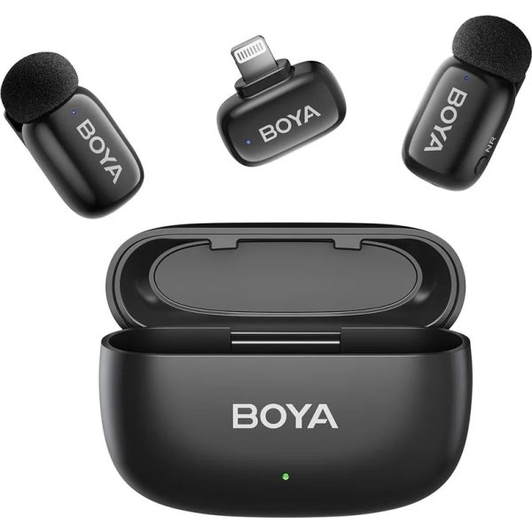BOYA 2x Mini Mikrofon, trådløs, AI, 2,4GHz